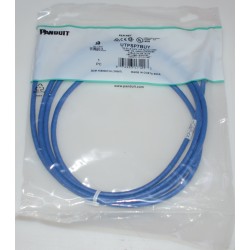 Panduit UTPSP7BUY Category-6 8-Conductor Strain Relief Clear Boot Patch Cord, 7-Feet, Blue