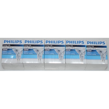 PHILIPS 378182 50W 12V, 36° HALOGEN LAMP (5 PCS)