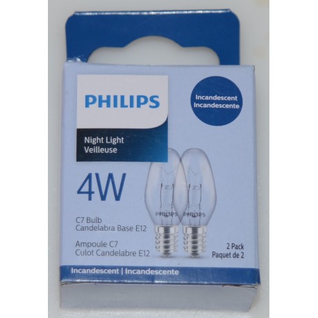 PHILIPS 569228 INC C7 4W E12 120V CL LAMP
