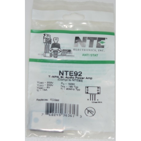 NTE92 TRANSISTOR - NEW