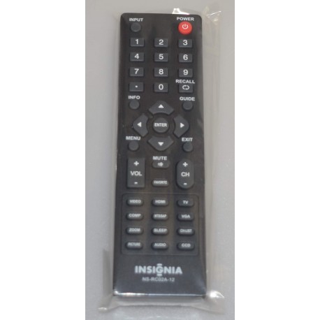 INSIGNIA NS-RC02A-12 REMOTE CONTROL (NEW)