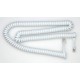 Coiled Telephone Cord, White - New
