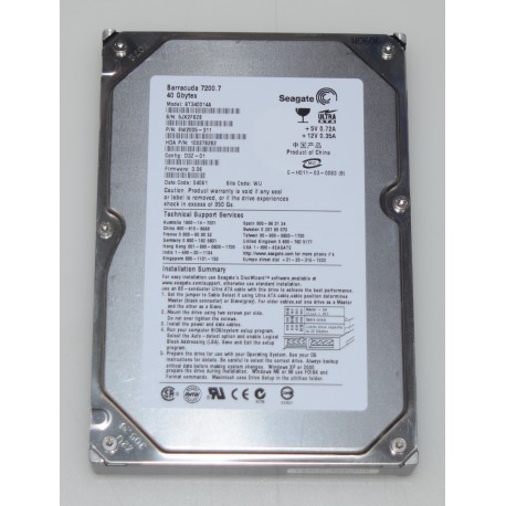 Seagate Barracuda 7200.7 40GB UDMA/100 7200RPM 2MB IDE Hard Drive ST340014A, 9W2005-311, 100278282