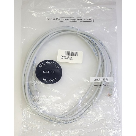 COM-45-10 10 FT CAT 5 CORD / ETHERNET CABLE