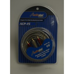 AUDIOPIPE ACP15 - 15' CLEAR JACKET NITRO SILVER SERIES RCA CABLE