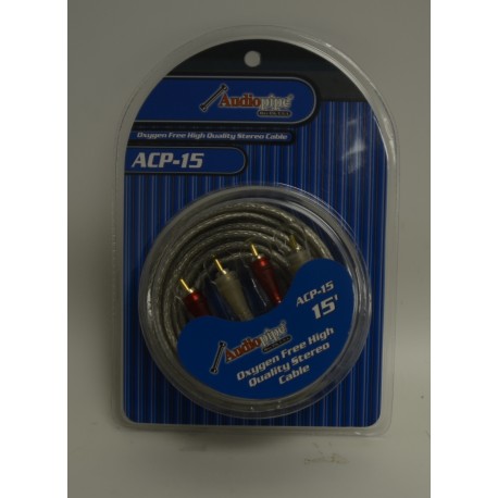 AUDIOPIPE ACP15 - 15' CLEAR JACKET NITRO SILVER SERIES RCA CABLE